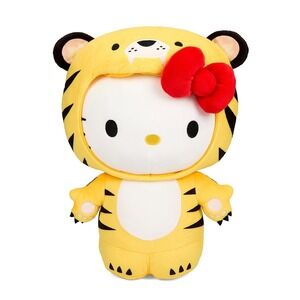 Kidrobot Hello Kitty Year of the Tiger Plush Yellow Black Red Bow New